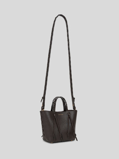 ETRO ESSENTIAL MINI LEATHER TOTE BAG WITH THREADING