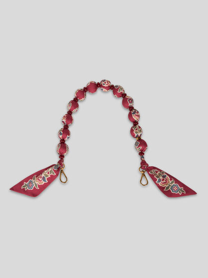 HANDLE WITH PRINTED FABRIC SPHERES AND BEADS