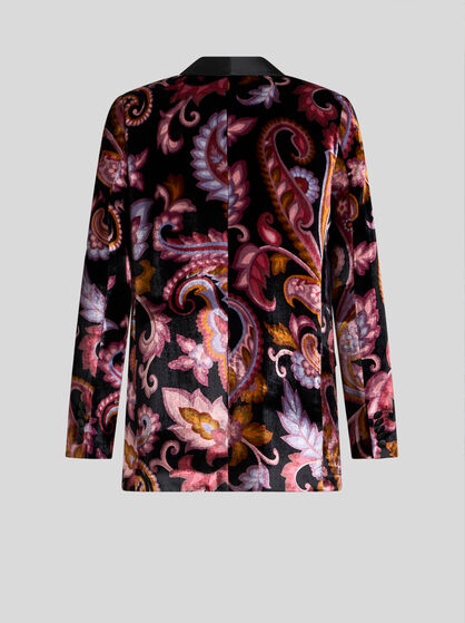 VELVET JACKET WITH PRINT