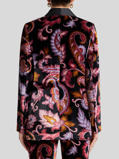 VELVET JACKET WITH PRINT