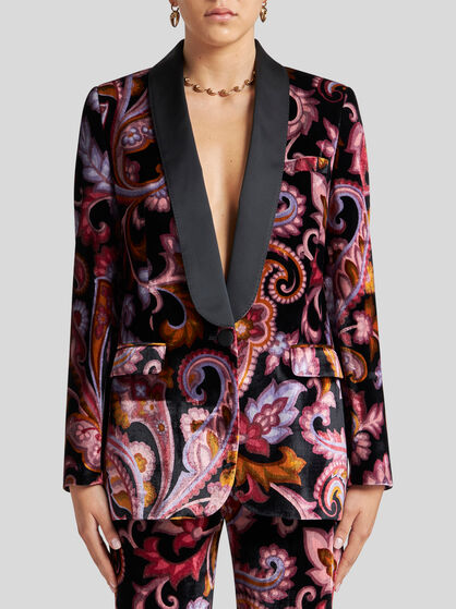 VELVET JACKET WITH PRINT