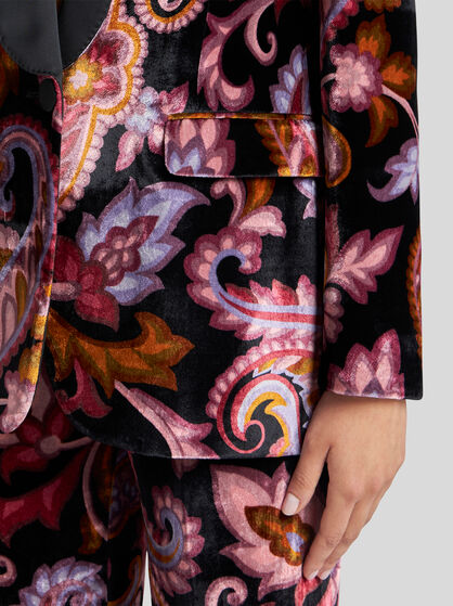VELVET JACKET WITH PRINT