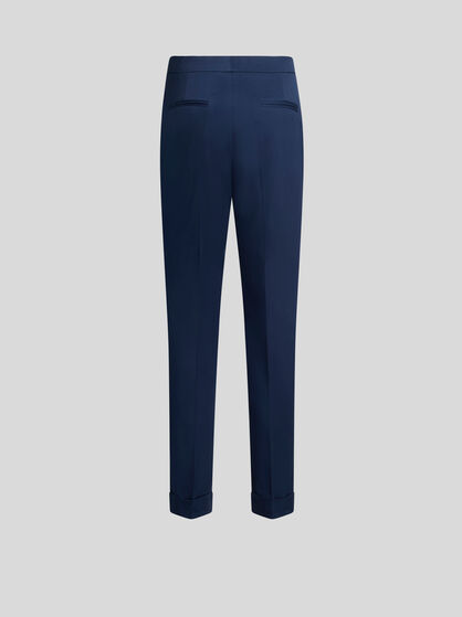 CROPPED STRETCH COTTON TROUSERS