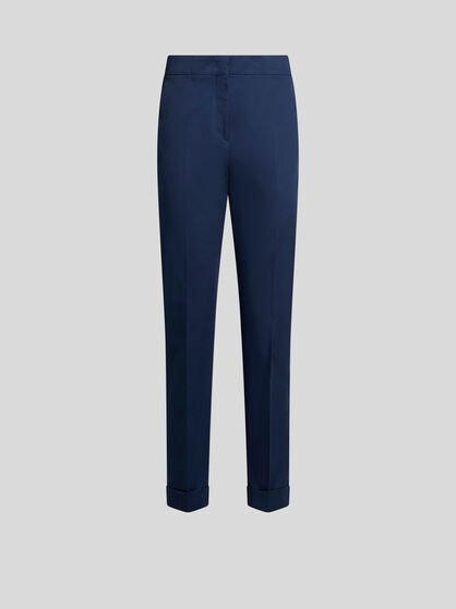 CROPPED STRETCH COTTON TROUSERS