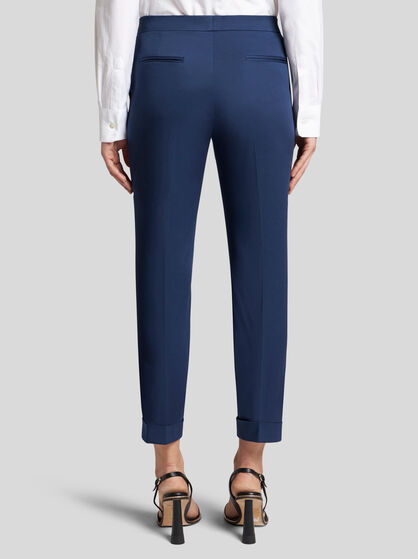 CROPPED STRETCH COTTON TROUSERS