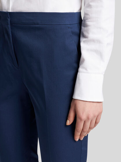CROPPED STRETCH COTTON TROUSERS