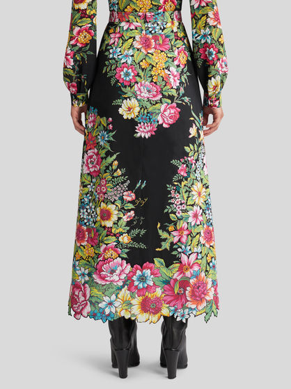 SKIRT WITH BOUQUET PRINT