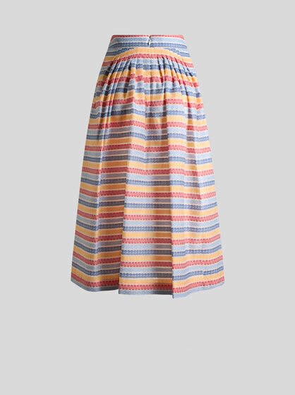 COTTON-BLEND JACQUARD MIDI SKIRT