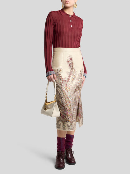 FIL COUPÉ JACQUARD PENCIL MIDI SKIRT