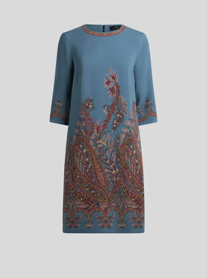 CADY TUNIC DRESS WITH PLACED PRINT