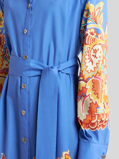 PRINTED POPLIN SHIRT DRESS