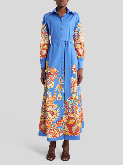 PRINTED POPLIN SHIRT DRESS