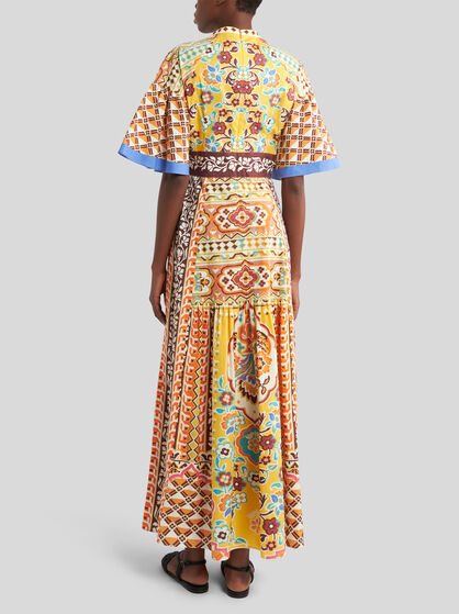 LONG PRINTED POPLIN DRESS
