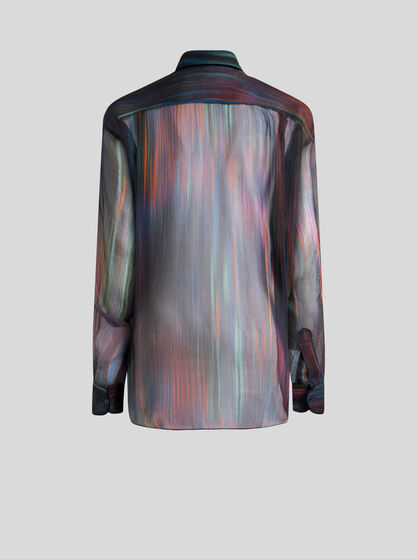 PRINTED SILK SHIRT WITH RUCHING | Shirts and Blouses | ETRO