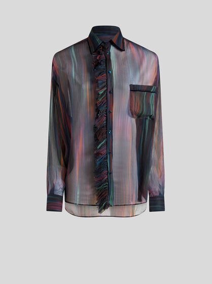 PRINTED SILK SHIRT WITH RUCHING | Shirts and Blouses | ETRO