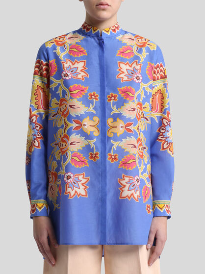COTTON AND SILK SHIRT WITH PRINT