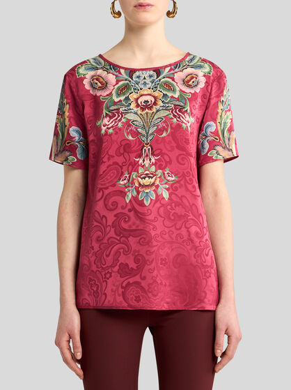 T-SHIRT WITH PLACED FLORAL PRINT