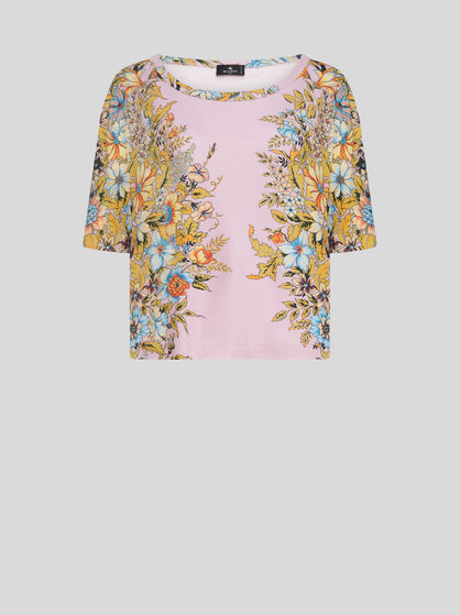 T-SHIRT WITH BOUQUET PRINT