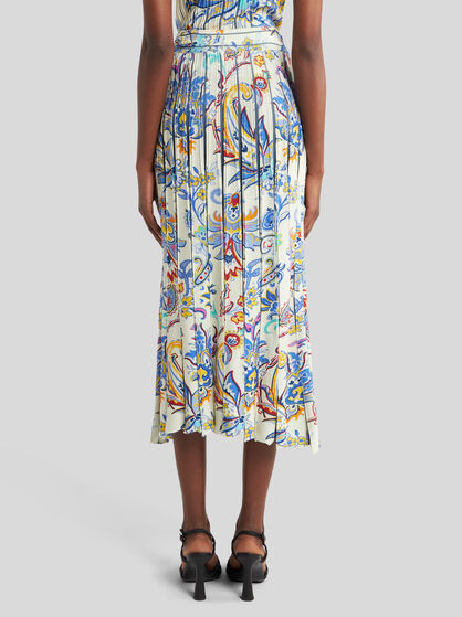 PRINTED KNIT MIDI SKIRT