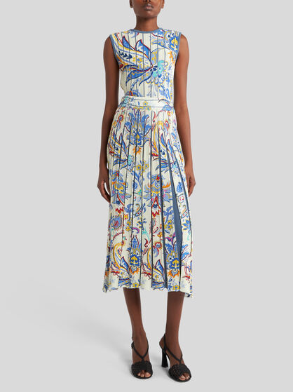 PRINTED KNIT MIDI SKIRT