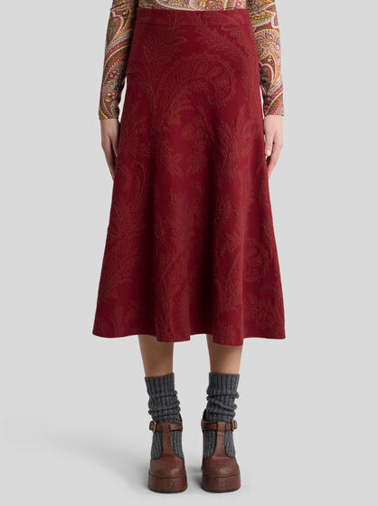 FLORAL PAISLEY JACQUARD MIDI SKIRT