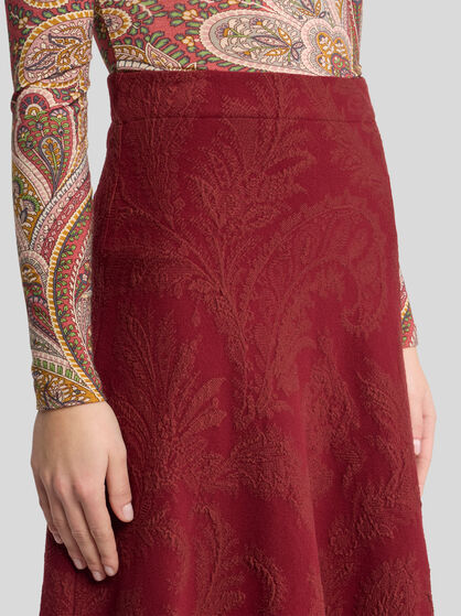 FLORAL PAISLEY JACQUARD MIDI SKIRT