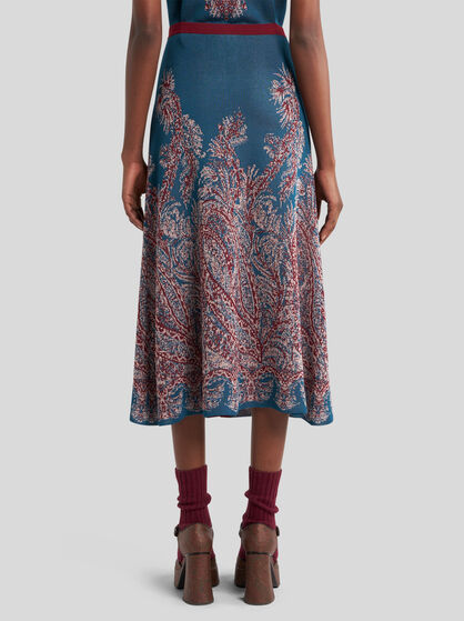 FLORAL PAISLEY JACQUARD SKIRT
