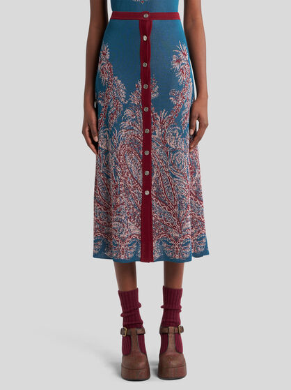 FLORAL PAISLEY JACQUARD SKIRT