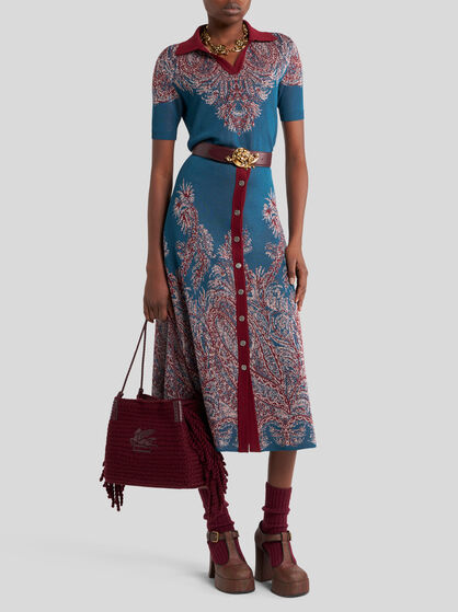 FLORAL PAISLEY JACQUARD SKIRT