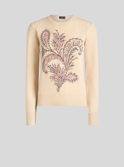 WOOL AND CASHMERE SWEATER WITH EMBROIDERY