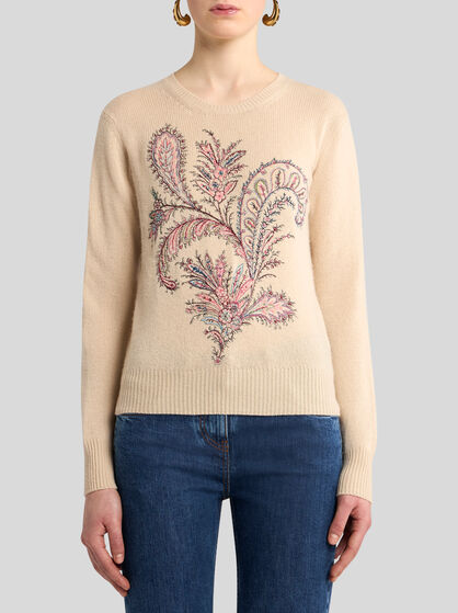 WOOL AND CASHMERE SWEATER WITH EMBROIDERY