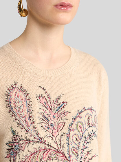 WOOL AND CASHMERE SWEATER WITH EMBROIDERY