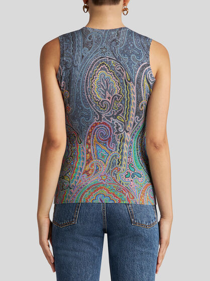 PAISLEY SILK AND CASHMERE TOP