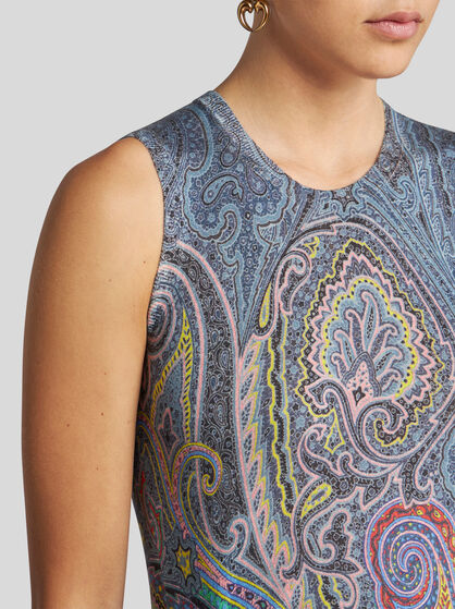 PAISLEY SILK AND CASHMERE TOP