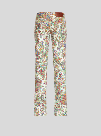 JEANS WITH PAISLEY PRINT