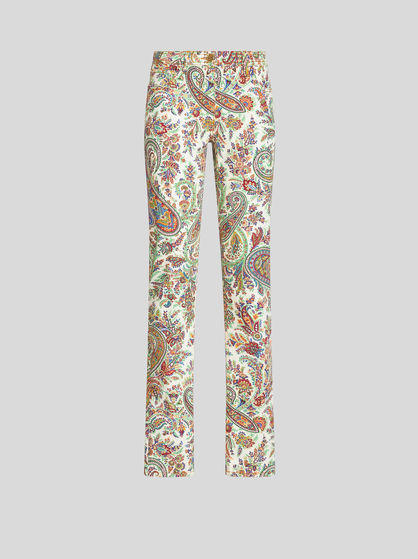 JEANS WITH PAISLEY PRINT