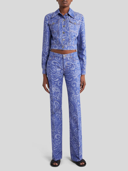 FLARED JACQUARD JEANS