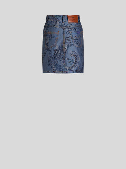 JACQUARD DENIM MINI SKIRT