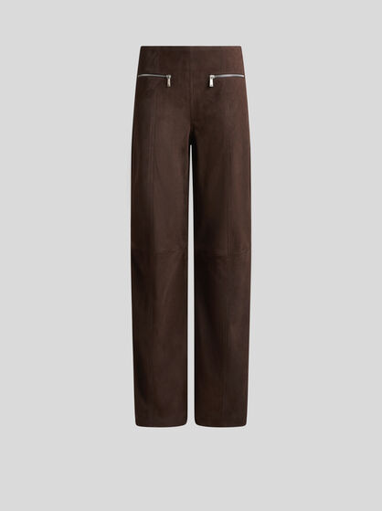SUEDE TROUSERS WITH ZIPS