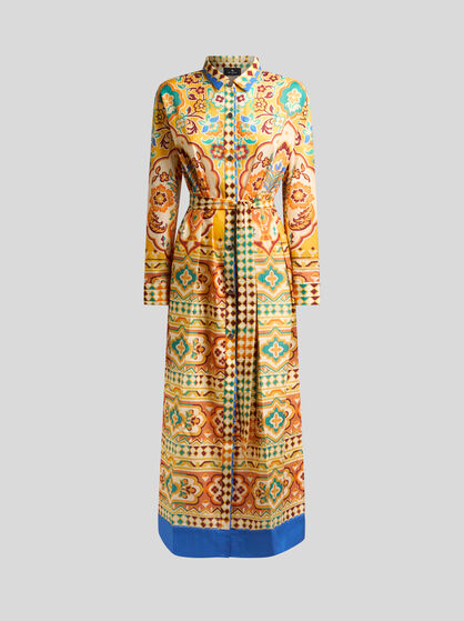 COTTON AND SILK SHIRT DRESS