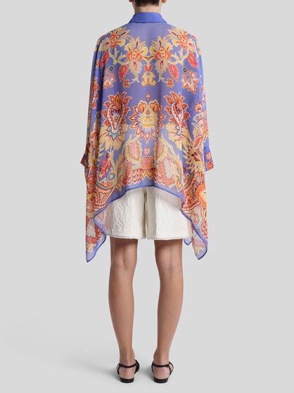 PONCHO SHIRT WITH PRINT
