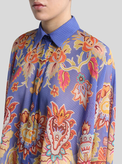 PONCHO SHIRT WITH PRINT