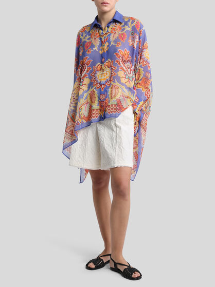 PONCHO SHIRT WITH PRINT