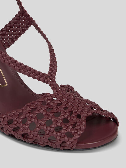 WOVEN HIGH-HEELED SANDALS