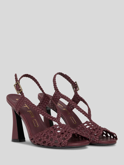 WOVEN HIGH-HEELED SANDALS