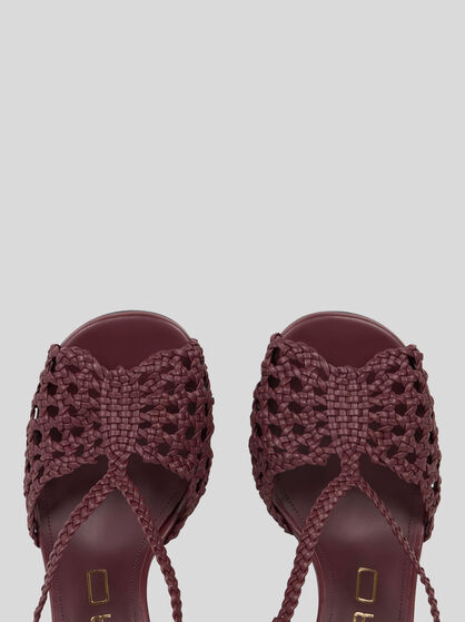 WOVEN HIGH-HEELED SANDALS
