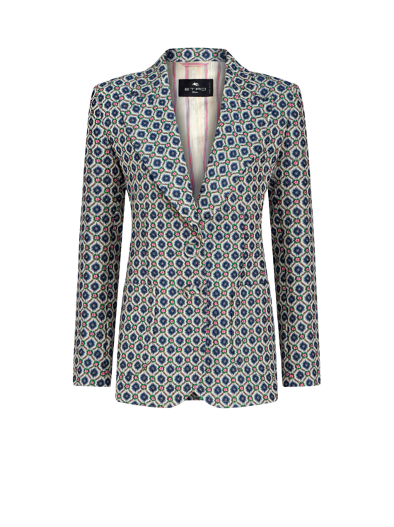 ETRO GEOMETRIC PATTERN JACQUARD JACKET