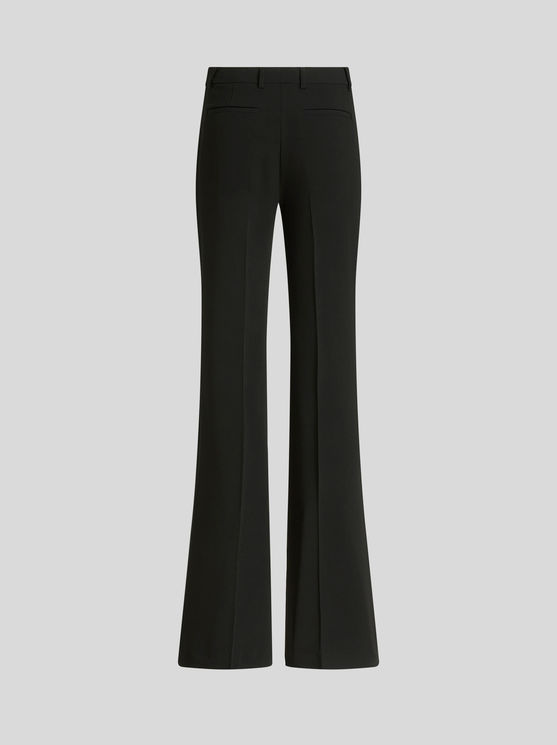 Shop Etro Flared Trousers In Black