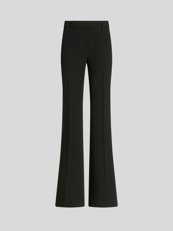 Shop Etro Flared Trousers In Black