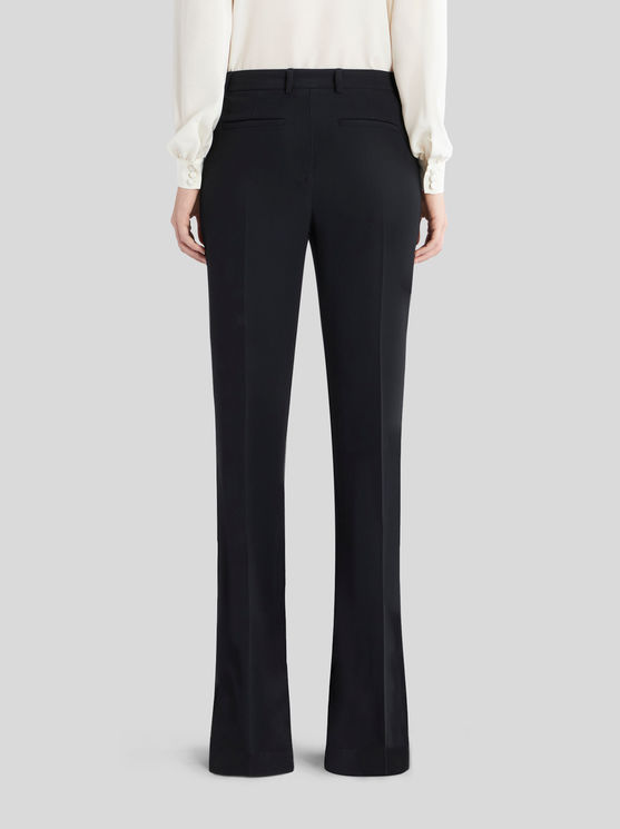 Shop Etro Flared Trousers In Black